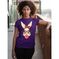 thumbnail image 2 of Easter Bunny With Bubble Gum Funny Egg Hunting Christian Holiday Women's T-shirt, 3XL, Purple, 2 of 5