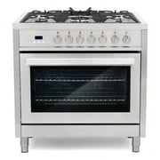 Cosmo COS-F965 36 in. Stainless Steel Dual Fuel Range with Convection Oven