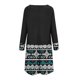 thumbnail image 5 of Vestido de pachwork estampado suelto con cuello redondo de manga larga informal para mujer a la moda Pompotops hdfakjf1389, 5 of 5