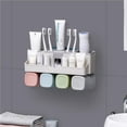 thumbnail image 3 of Estante Organizador De Baño Montado En La Pared Para Cepillos De Dientes, Artículos De Tocador, Soporte Para Pasta De Dientes Con Tazas Methold HA022896-00, 3 of 7