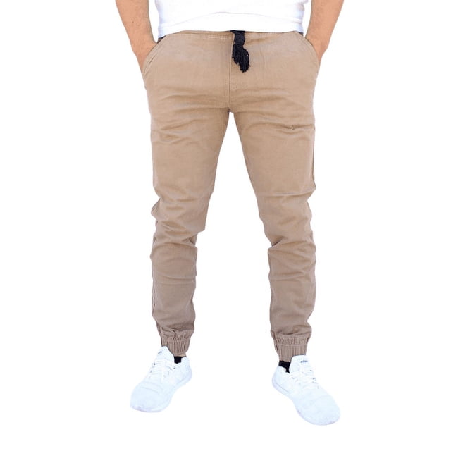 Jogger de gabardina John Silver Corte skinny color caqui