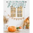 thumbnail image 2 of Tie Up Valance Curtain for Kitchen,Watercolor Green Mushrooms Rod Pocket Short Curtains Adjustable Tie-Up Shade Valances,Vintage Country Plant Window Treatment for Bathroom Living Room Bedroom, 2 of 8