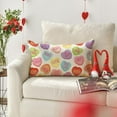 thumbnail image 4 of Valentine''s Day Saying Colorful Heart Throw Pillow Cover, 12 x 20 Inch Kisses Hugs Anniversary Wedding Cushion Case Decoration for Sofa Couch, 4 of 6