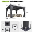 thumbnail image 5 of MELLCOM Louvered Pergola - 10x10 Aluminum Pergola with Adjustable Louvered Roof, Waterproof Curtains and Nets, Gray, 5 of 9