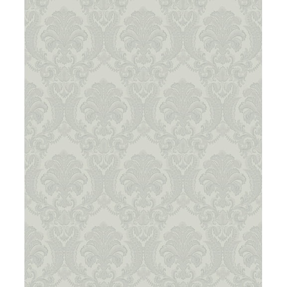 Sirpi Wallcoverings Renatta Silver Damask Wallpaper