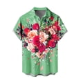 thumbnail image 4 of Mens 2026 Trendy Vintage Hawaiian Print Button Collar Cardigan Shirt Short Sleeve Vacation Beach Tops Loose Fit Casual Fashion Clothing Shirts Outfits, 4 of 4