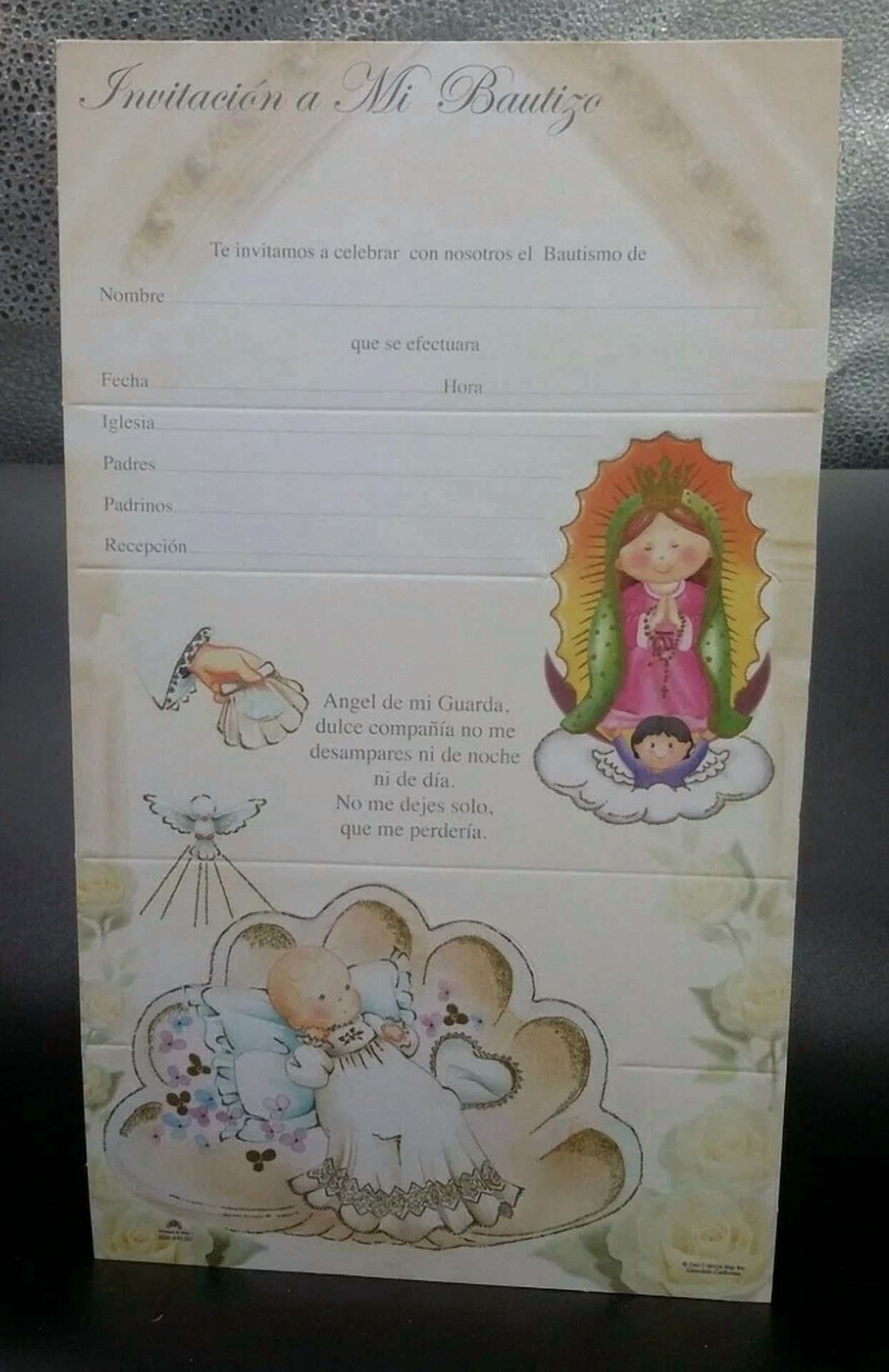 CIRCLE- Invitaciones De,A Mi Bautizo (Spanish Baptism Christening Invitations), Favors