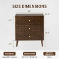 thumbnail image 2 of FOROUTIA  Wood Nightstand  with Storage,3 Drawer Dresser with Walnut Finish for Bedroom,Living Room, 2 of 7