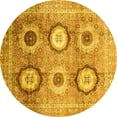 thumbnail image 1 of Ahgly Company Indoor Round Abstract Yellow Modern Area Rugs, 5' Round, 1 of 4