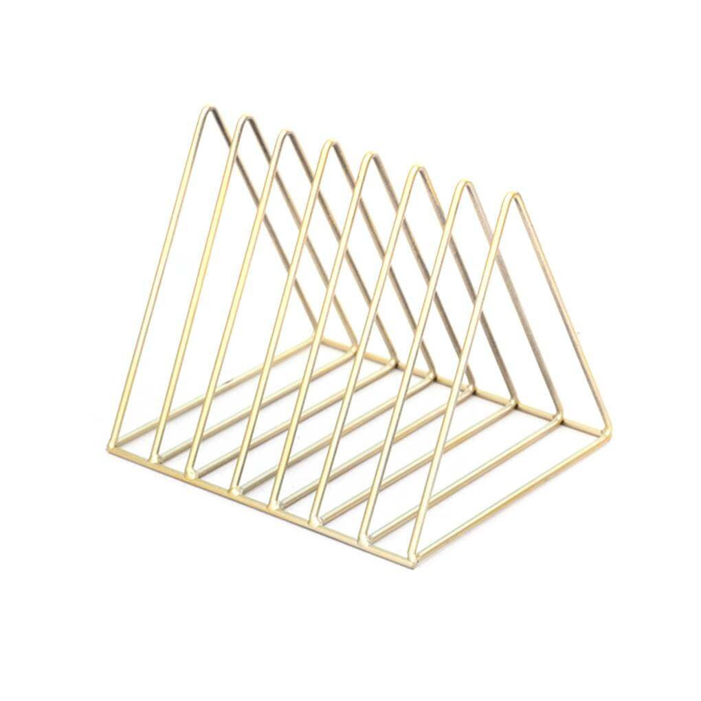 VONKY Triangular Iron Book Shelves Desktop Storage Rack Shelf File Magazine Storage Box Iron Bookcase