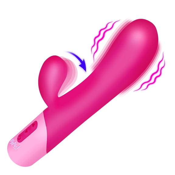 Bang! Clit Tapping Rechargeable Silicone Rabbit Vibrator, Pink