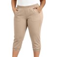 thumbnail image 2 of Ihhxva Women's Plus Size Capri Pants 3/4 Length Elastic Waist Pockets Stretchable Straight-Leg Summer Casual Lounge XL-5XL, 2 of 9