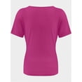 thumbnail image 3 of Womens Summer Short Sleeve T Shirts Slim Fit One Piece Cutout Scoop Neck Going Out Date Night Tops, 3 of 5