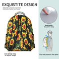 thumbnail image 5 of Black Sunflower Backpack for School,Cute School Bag,Schoolbag with Adjustable Shoulder Straps & Padded Back,15.3"x11"x7.1".﻿, 5 of 6