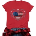 thumbnail image 6 of Xdegoge 4th of July Ornate Flag Heart Graphic T Shirt for Women Short Sleeve Crewneck Patriotic USA Stars and Stripes Summer Casual Loose Graphic Tees Tops, 6 of 6
