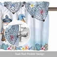 thumbnail image 6 of Nautical Gnome Summer Ocean Valances for Windows,Kitchen Valance Rod Pocket Short Curtain, Retro Compass Shell Conch Valance Curtain Window Valances for Bedroom Bathroom Living Room 42x12in, 6 of 9