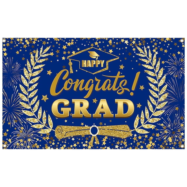 Jierger 2026 Graduation Decorations, 43 x 70 Inch Congrats Grad Banner and Photography Background, Large Wall Sign for Home Decor and Grad Party Photo Booth