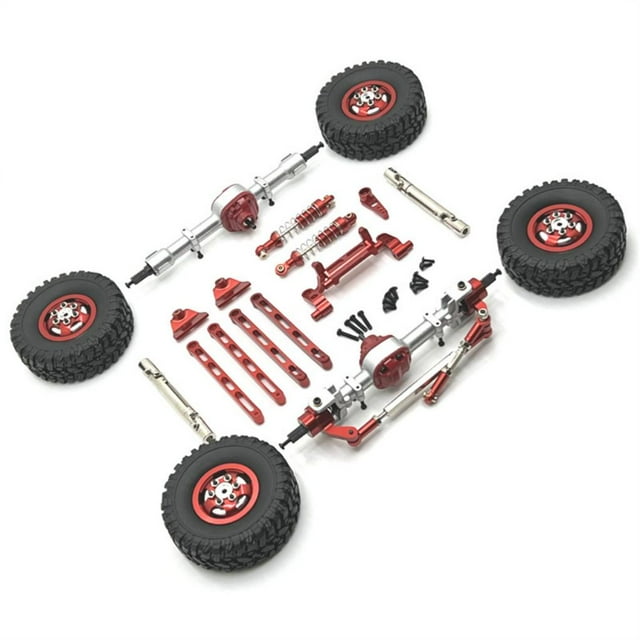 Ounissouiy RCGOFOLLOW aleación de aluminio CNC mecanizado eje del Portal trasero delantero Kit DIY para 1/12 Rc eje del Portal trasero delantero Kits de construcción modelo Rojo