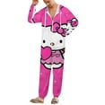 thumbnail image 2 of Hello Kitty Unisex Onesie Pajamas Zipper Jumpsuit Hooded One Piece Sleepwear for Family Mens Womens, 2 of 8