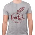 thumbnail image 2 of Teacher Apple Shirt Unisex X-Small Grey, 2 of 5
