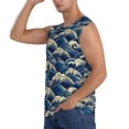 thumbnail image 3 of Balery Japanese Water Wave Camisetas sin mangas para hombre, absorbe la humedad y protege contra el mal olor.-X-Large, 3 of 7