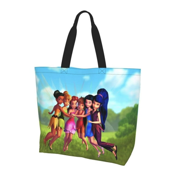 Tinker Bel Totes Bag Shopping Shoulder Bags For Women Foldable Travel Work Large Reusable Portable Grocery Bag