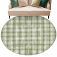 thumbnail image 6 of Sage Green Plaid Round Rug 8ft Washable Circle Rugs Non Slip Modern Art Checkered Farmhouse Large Area Rug Indoor Floor Carpet for Bedroom Kitchen Living Room Home Office Dining Room Nursery, 6 of 8