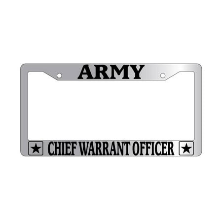 Chiefs Plastic License Plate - Army Chief Warrant Officer Chrome Plastic License Plate Frame