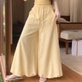 thumbnail image 7 of Women's Printed Bandage Pants, Elastic Waist With Pocket Detail, Casual Wide Leg Trousers For Boho Fashion Yellow XL, 7 of 7