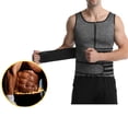 thumbnail image 2 of Men's Neoprene Body Shaper Vest - Double-Breasted Compression Tank Top for Torso Trimmer, 2 of 4