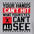 thumbnail image 3 of Muhammad Ali - Boxing Legend - Your Hands Can't Hit - Juniors Cropped Cotton Blend T-Shirt, 3 of 5
