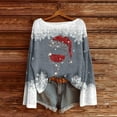 thumbnail image 2 of yardsong 2025 Xmas Holiday Sweatshirts for Women Long Sleeve Boat Neck Imitation Sweater Pullover Boho Tops Gray,M, 2 of 4