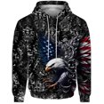thumbnail image 2 of Ropa de otoño para hombre, sudadera con capucha con estampado de águila genial, ropa Y2k, jersey informal para hombre, sudadera con capucha holgada y elegante, sudaderas para hombre, 2 of 5