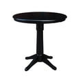 thumbnail image 4 of 36" Round Solid Wood Counter Height Extension Table in Black & 2 Stools, 4 of 6