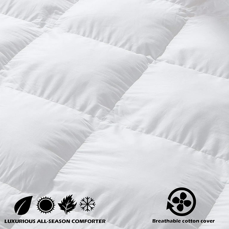 ComfyDown Luxurious White Comforter - Washable, European Goose Down, 650  Fill Power Soft, Plush, Egyptian Cotton 600 Thread Count Cover - Made in  The USA (King) 