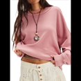 thumbnail image 3 of Sudadera Corta de Larga con Cuello Redondo para Mujer, Lindas y Holgadas. Rosa XL, 3 of 10
