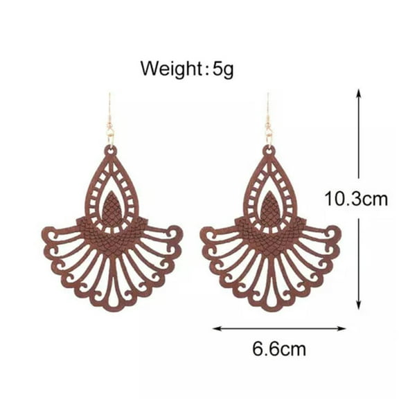 Imaginative Geometric Wood Earrings Solid Color Tendril Drop Dangle Jewelry Gift