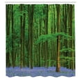 thumbnail image 3 of Ambesonne Spring Shower Curtain, Beaming Sun and Bluebell, 69"Wx84"L, Green Lavender, 3 of 5
