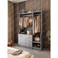 thumbnail image 3 of Dressing Mirror Coat Rack Integrated Solid Wood Floor-Standing Wardrobe Clothes European-Style Storage Cabinet My Lux Decor Round, 3 of 20