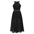 thumbnail image 3 of Jowowha Kids Girls Sleeveless Floral Lace Shiny Rhinestone Maxi Dress Birthday Party Formal Dance Black 12, 3 of 7