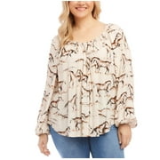 Karen Kane Plus Size Blouson Sleeve Peasant Top