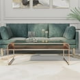 thumbnail image 5 of Furniture of America Mexller Contemporary Glass Top Coffee Table in Gold, 5 of 7
