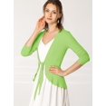 thumbnail image 4 of Women's Tie Front Metallic Ruffled Long Sleeve Open Cardigan, 4 of 6