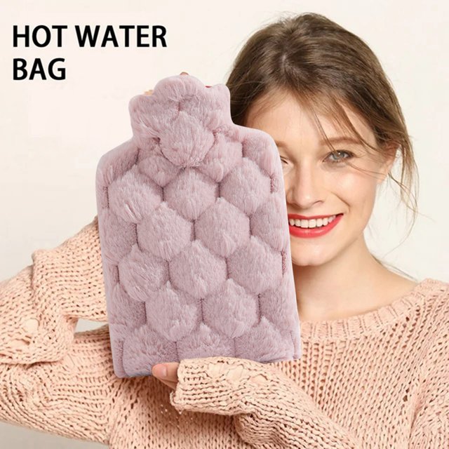 Bouillotte Chaude Bébé Hiver Maison Injection d'Eau Chaude Mignonne Explosion Proof Chauffe-Mains Bouillotte Chaude 500ml/1000ml Réutilisable Pack Chauffant à Pression Réutilisable Coussin Chauffant Portable