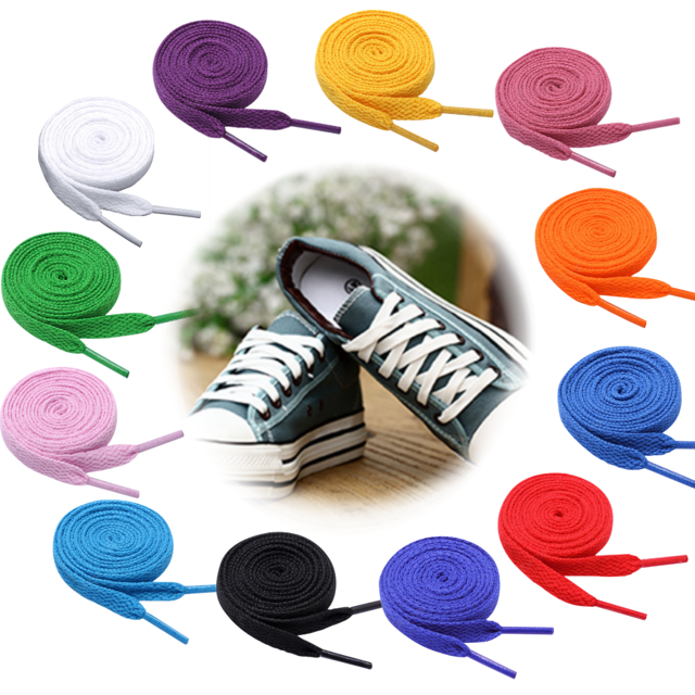 12 Pairs Colored Shoe laces Flat Shoelaces Multipack Shoestrings