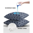 thumbnail image 4 of Pack of 2 Outdoor Pillow Covers, Indigo Moroccan Tile Pattern Waterproof Square Throw Pillowcase Cushion Decorative Pillow Covers for Couch Patio Tent, 26x26 in, 4 of 6