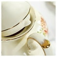 thumbnail image 5 of European bone china teapot, vintage flower teapot, vintage ceramic coffee pot with golden side, heat-resistant kettle for party cafe afternoon tea, 5 of 9