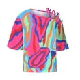 thumbnail image 5 of Pntutb Mujer Suelta Casual Manga Tres Cuartos Cuello Redondo Blusa Camiseta Túnica tops Pntutb Pntutb-5197, 5 of 5