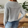 thumbnail image 6 of Aloohaidyvio Women's Ribbed Knit Pullover Sweaters Long Sleeve Lapel Cute Cropped Solid Color Sweatshirt Tops, 6 of 6