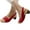 Red, variant on Womens Chunky Block Heels Fashion Slingback Slip On Dress Shoes Dressy Ladies Wedding Pumps